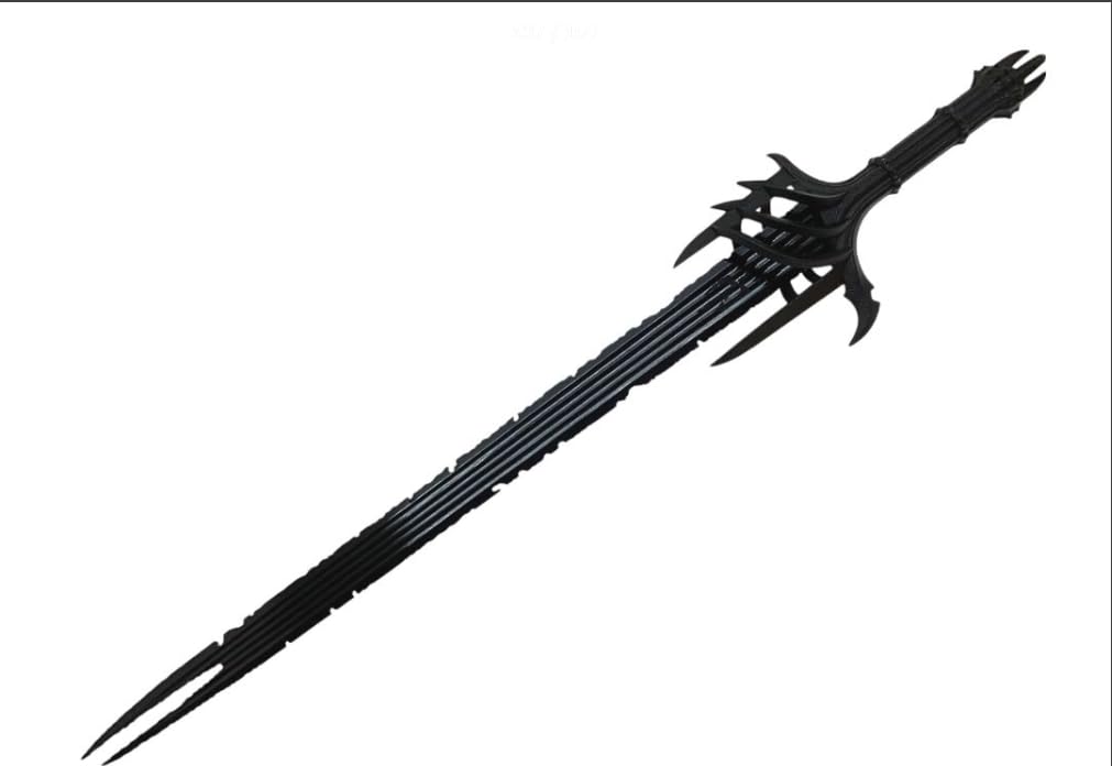 Generico Spada Ornamentale Fantasy da Collezione – Lama in Acciaio, Impugnatura in Metallo, con Fodero – 96 cm