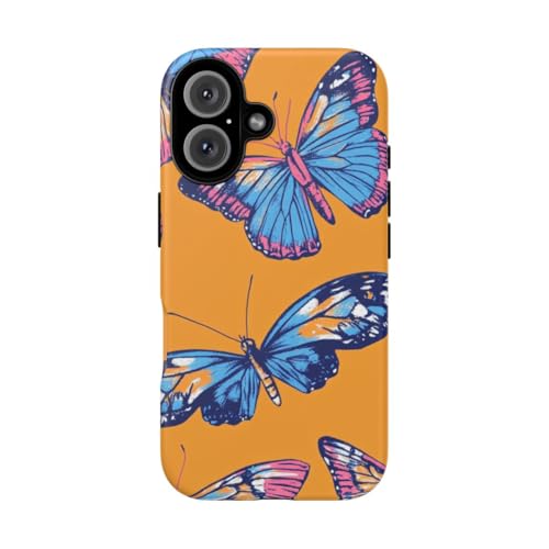 Coque rigide mate iPhone 16 motifs papillons haut de gamme - Coque antichoc au fini satiné