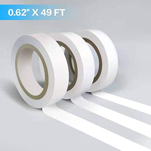 Wapodeai 3PCS White Electrical Tape, Premium White Waterproof Tape, Flame Retardant Indoor Outdoor High Temperature Resistance Electric Tape, 0.62 in X 49 ft - Thumbnail 2