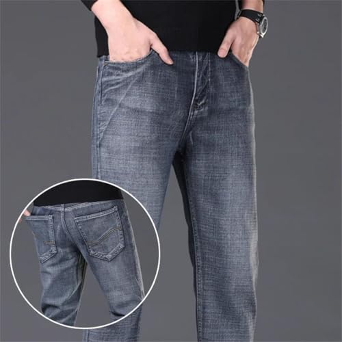 Men's Stretch Leg Plus Size Jeans Holiday Party Pants Outside Straight Leg Denim Trousers2