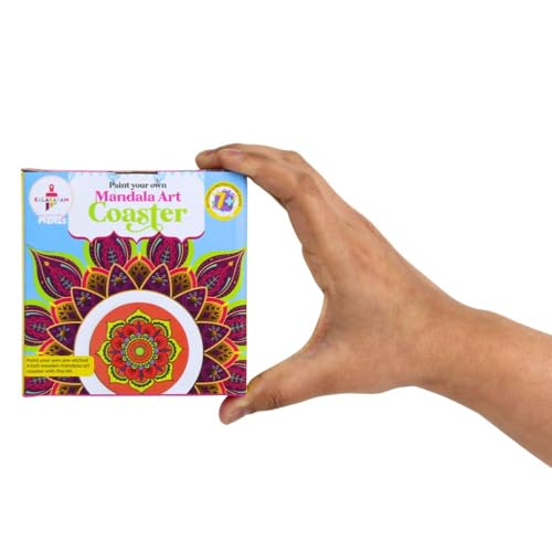 Image of Kalakaram Mini DIY Mandala Coaster Painting Craft Kit | Perfect for Gifting | Birthday Gifting | Return Gift for Parties | Kids Aged 4,5,6,7