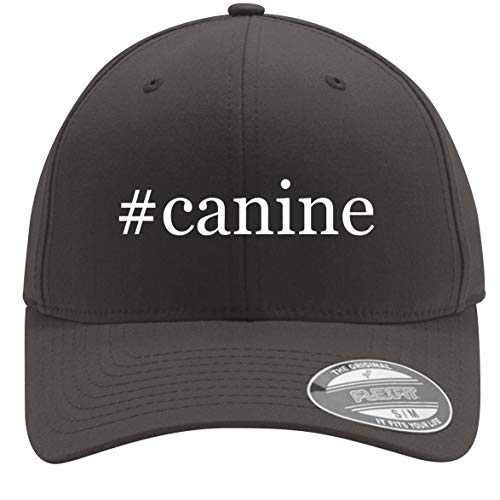 #Canine - Adult Men's Hashtag Flexfit Baseball Hat Cap, Dark Grey, Large/X-Large