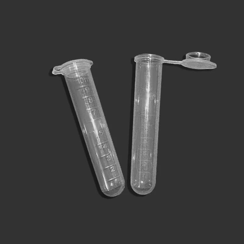 100 szt. 10 ml przezroczystych plastikowych probówek wirówkowych z zatyczką zatrzaskową – fiolki laboratoryjne do przechowywania próbek
