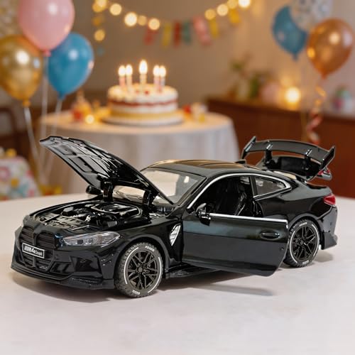 ERBADIHAGO Toy Cars Compatible for M4（M Performance Parts） 1/32 Metal Model Car Pull Back Car Toys with Light and Sound Toys Car Collectible Model for Children Age 3 + Year Old (Black) by ERBADIHAGO - Image 6