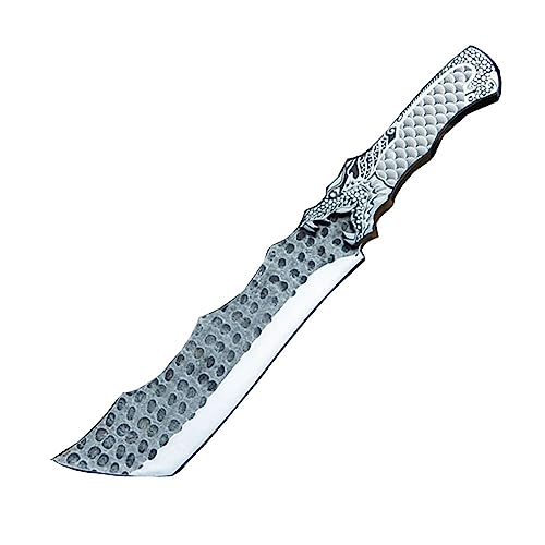 MAYiT Meat Cleaver Knife, 7.5 Inch Chopper Knife Handmade Forged 7Cr17MoV All Steel Integrated Handle Machete Longquan Kitchen Knives (Color : Knife)
