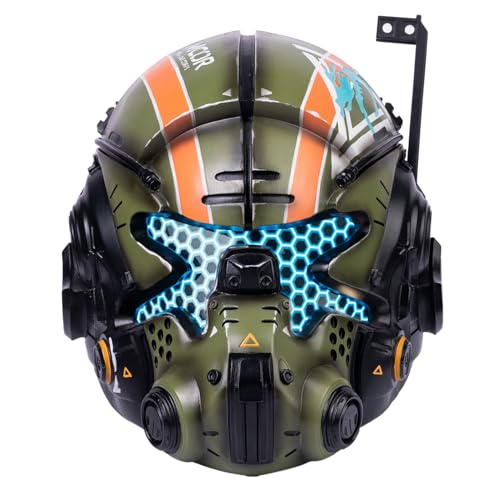Helloween Green Helmet Deluxe Resin LED Mask for Men Halloween Cosplay Collectors Edition