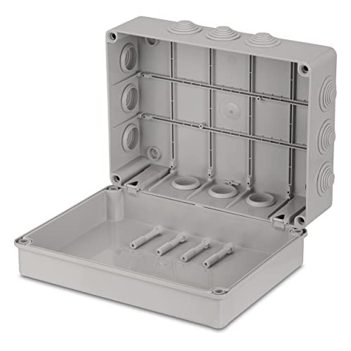 Boîte de dérivation REV en saillie IP55 300x220x120 mm gris pour câblage étanche