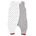 Gesslein 761167 Bubou Babyschlafsack Sommer mit Beinen : Temperaturregulierender Sommerschlafsack, Jersey Schlafsack, Baby Größe 70 cm, Sterne rot/grau/weiß, Grau Meliert Stern Rot/Grau
