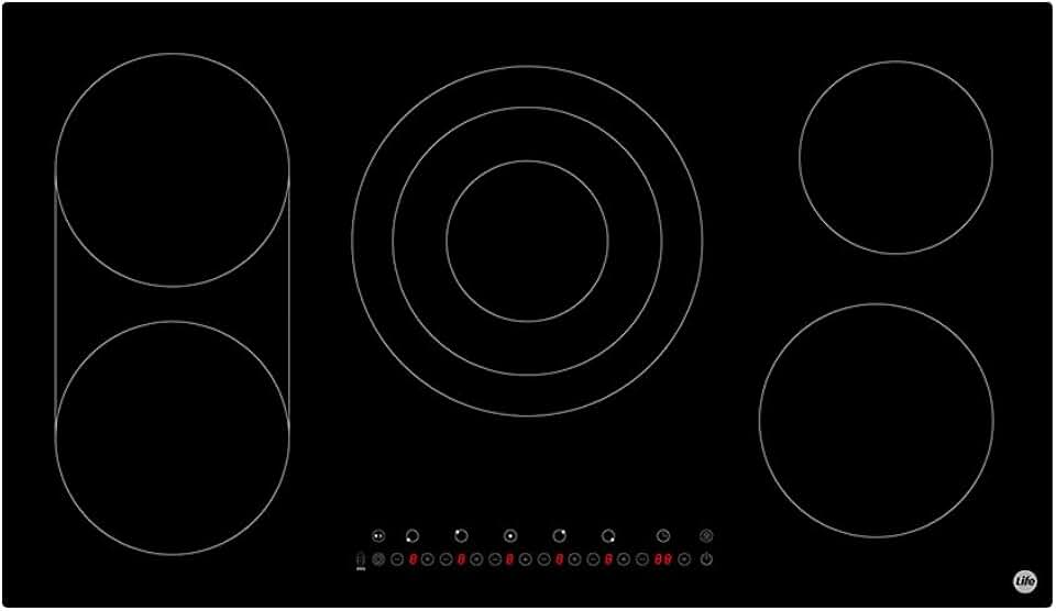 Cooktop Cerâmico Life 5 Zonas 60cm Preto Vidro Vitrocerâmico Touch Controle Digital para Cozinha Moderna - Aquecimento Rápido e Fácil Limpeza da Marca Life PC-D593119