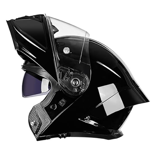 Adulto Modular Casco Motocicleta Todoterreno Homologado DOTECE Cascos Integrales Abatible Casco con Visera Doble Unisex Casco Protector Moto Casco Scooter 3,XXL=63~64CM