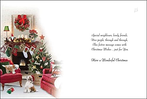 Jonny Javelin Neighbours Christmas Card Fireplace