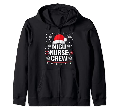 NICU Madre Baby Nurse ICU PICU Natale Felpa con Cappuccio