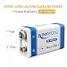 Keenstone 9V USB Pilas Recargables, 4 Pack 650mAh Li-Ion Bateria con 2pcs...