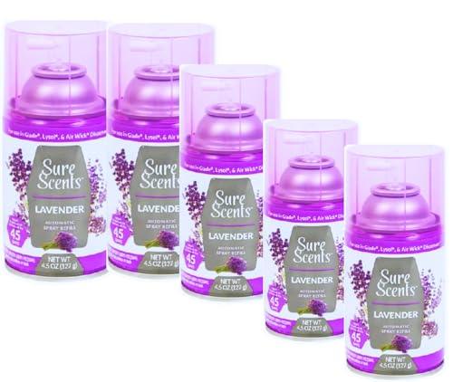 (5 Pack) -Sure Scents Automatic Spray Refills, 4.5 oz. Lavender Scent