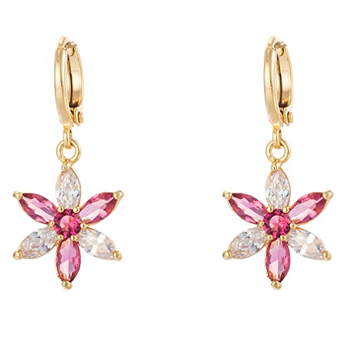 Boucles d'oreilles créoles anti-ternissement en zircone et or platine