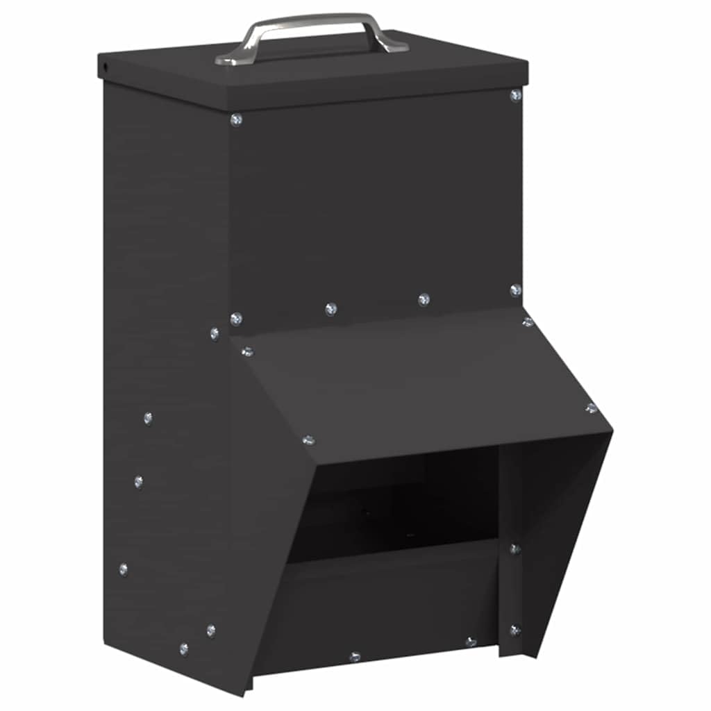Vidaxl Chicken Feeder Black 20 X 25 X35 Cm Cold-Rolled Steel