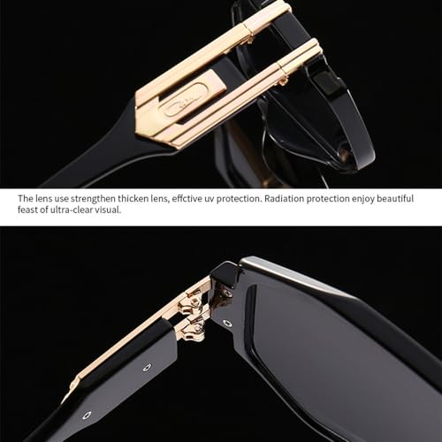 Lunettes de soleil surdimensionnées hommes tendance rétro chic noir
