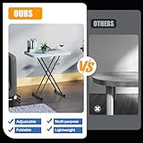 Adjustable Portable Folding Laptop & TV Tray Table - Compact No Assembly Desk for Home Office, Study, Gaming & Writing - Versatile White Table for Small Spaces, Easy to Lift - Image 7