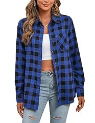 Royal Blue Flannel Shirt Women