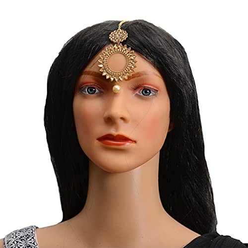 Traditional Maang Tikka with Kundan and Beads