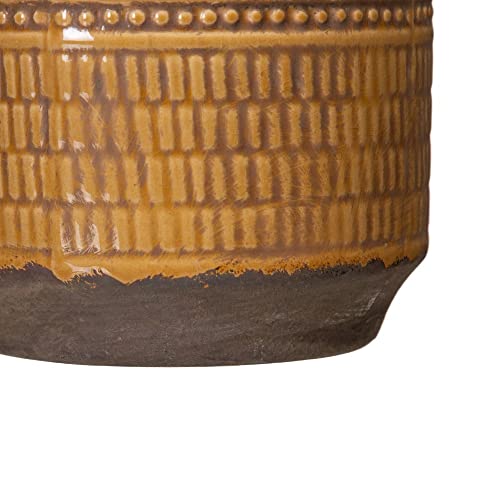 Vase en céramique moutarde Ø18x32 cm pour décoration ethnique chic - 6