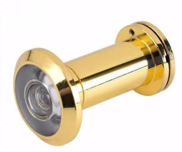 BRAWN Home Security 180 Degree Angle Alloy Door Eye Viewer Peephole / Clear Lens for Safe Secure / knockers for Home Secure 19 gram ( pack of 1 ) (Gold)