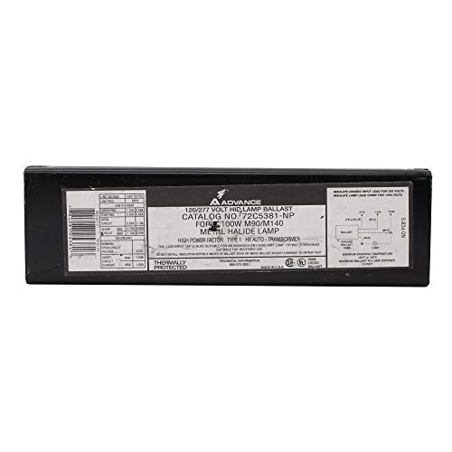 Advance 72C5381-NP MH Ballast HID Lamp, HPF, 100W M90 M140, 120 277V