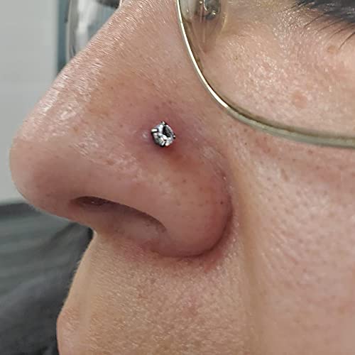 PunkTracker 16g/18g Surgical Steel Internal Thread CZ Stud Piercing Jewelry by PunkTracker - Used condition - Image 5