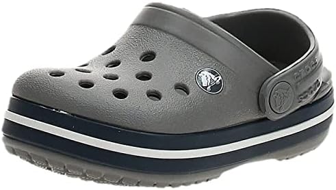 Crocs Unisex-Child Crocband Clogs (Little Kid/Big Kid), Smoke/Navy, 5 Big Kid