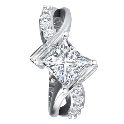 WHZHDMA Unisex Zircon Ring Elegant White Finger Jewelry Size 8 Fashion Accessory for Daily Wear and Special Occasions