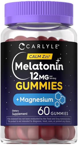 Carlyle Melatonin 12mg Gummies | 60 Count | with Magnesium