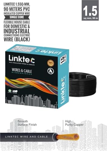 Image of PVC Insulated Wire 90 Meter Copper Wire (BLACK, 1.50 SQ MM)