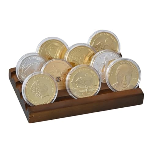 Expositor de monedas de desafio de madera para decorar el escritorio de casa 4