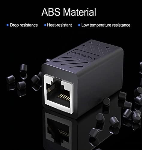 Łącznik RJ45, ekranowany łącznik Ethernet, złącze CAT7 Inline Lan Adapter 8P8C przedłużacz Ethernet idealny do rozszerzania kabli Ethernet żeńskich do żeńskiego złącza (1 szt.)