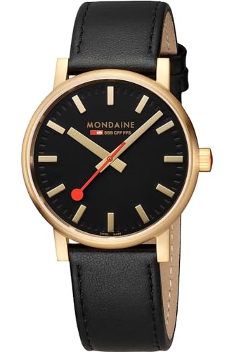 Mondaine Evo2 gold orologio Uomo Analogico Al quarzo con cinturino