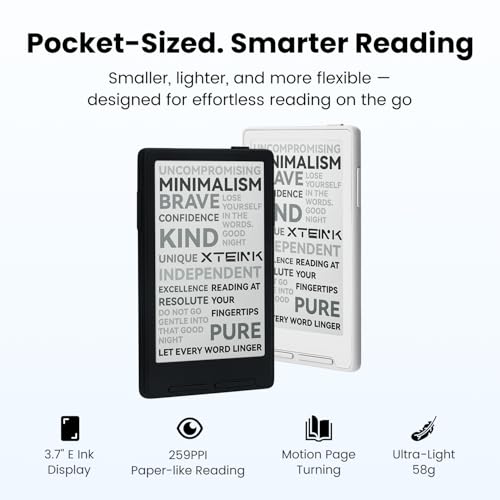 Image of XTEINK X3 3.7 inch Pocket E-Ink eBook Reader, Mist Gray