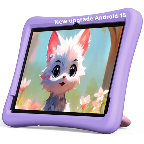 Plimpton 2025 Upgrade Kids Tablet Android 15 10-Inch, Google Kids Space with ikids, 8-core, 4+64GB, Parental Controls, Toddler Tablet with EVA Shockproof Case, Kids20 (Purple)