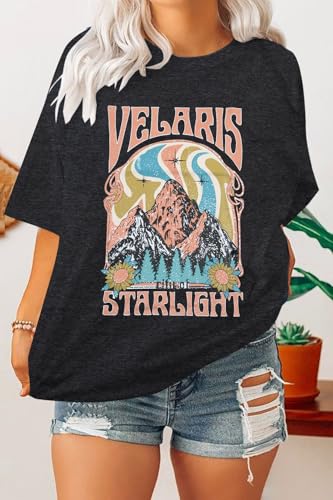 Acotar Velaris Shirts Women Oversized City of Starlight Shirt Book Fan Gift Casual Short Sleeve Tee Black — view 4