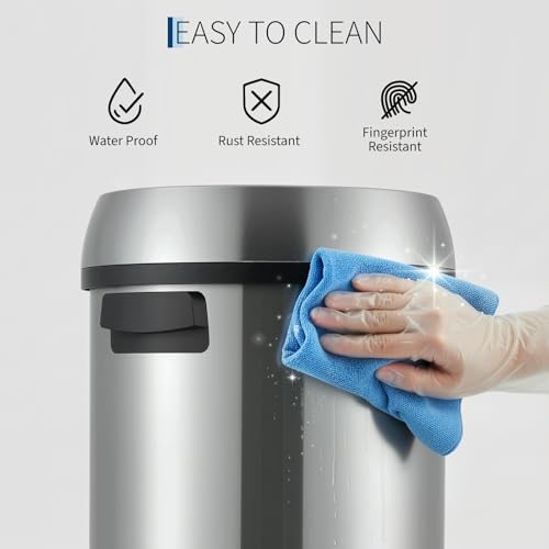 Caneca de basura comercial de 65L acero inoxidable miniatura 2