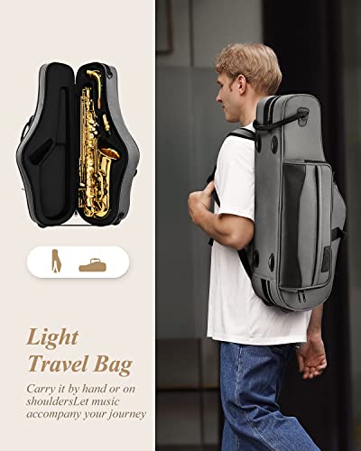Image of Eastar Advanced Alto Saxophone Eb Upgraded Sax, Golden Full Kit, EAX-21