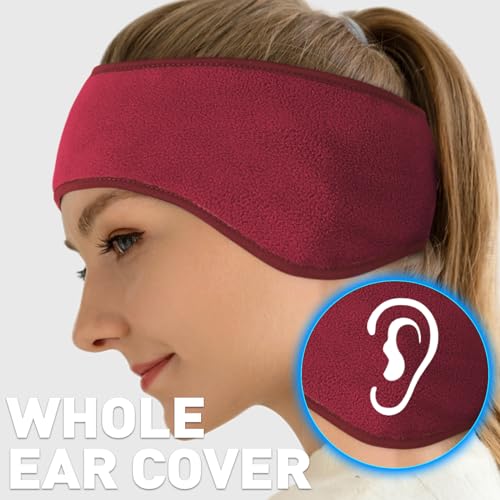 joeyoung fleece ear warmers for men women kids - winter headband ear muffs ear covers for cold weather running cycling ski