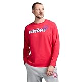 Game 7 x NBA Officially Licensed Men's Graphic Long Sleeve Lightweight Crew Neck Cotton T-Shirt, Detroit Pistons, XL, Red