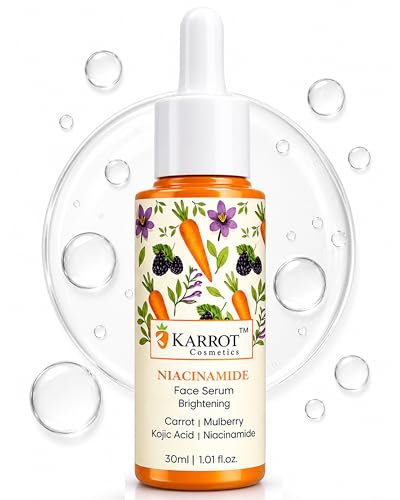 Image of KARROT COSMETICS Niacinamide Face Serum for Brightening & Spot Reduction | With Kojic Acid & Mulberry Extract | Reduces Dark Spots, Refines Pores & Improves Skin Texture | Lightweight, Non-Sticky | For All Skin Types|30ml
