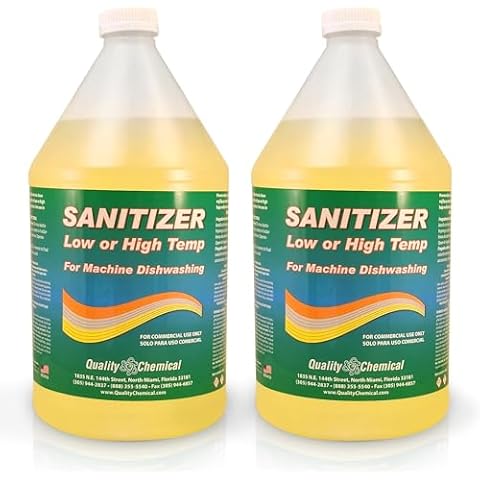 Quality Chemical Chloro-Guard Chlorine Low Temp Dish Sanitizer for Machine Dishwashing, Bulk Sanitizer - Hand Sanitizer Gallon Refill for Cleaning and Sanitizing 128 oz (pack of 2) Cover