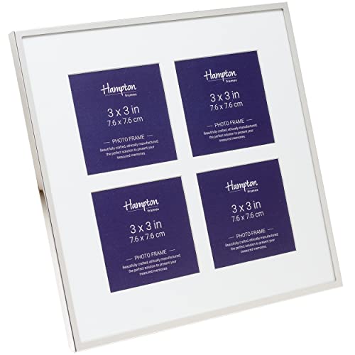 Cadre photo argenté Hampton Frames Mayfair 4 ouvertures verre
