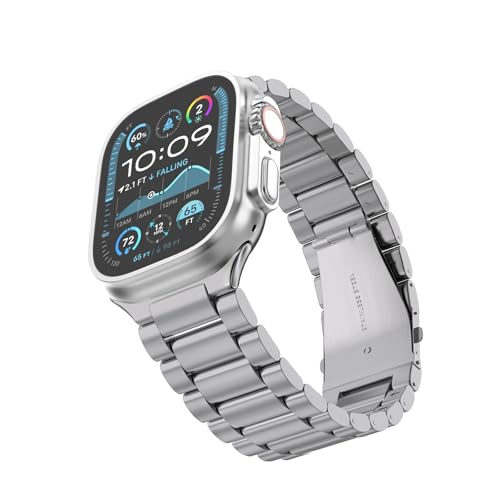 ARTCHE Titanium Watch Strap for Apple Watch 49mm/46mm/45mm/44mm, Compatible with iwatch Strap Ultra3/Ultra2/Ultra Series 11/10/9/8/7/SE3/SE2/SE/6/5/4, Stainless Steel Sports Band for Men, Titanium