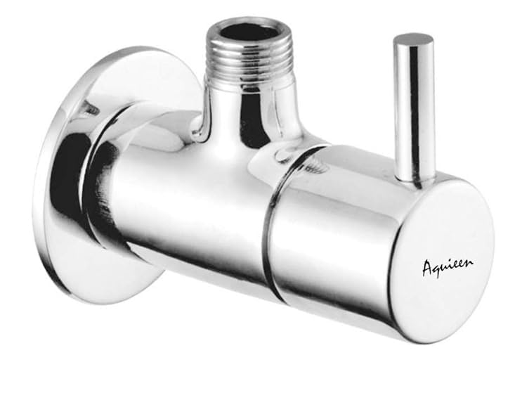 Image of Aquieen Full Brass Heavy Angle Stop Valve with Wall Flange Fluid (1)