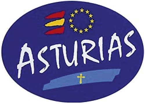 Artimagen Pegatina Oval Azul Asturias 80x60 mm.