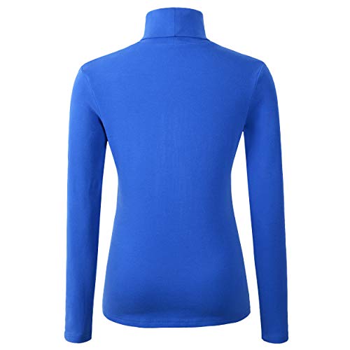 Image of Women's Soft Cotton Turtleneck Top Basic Pullover Sweater
