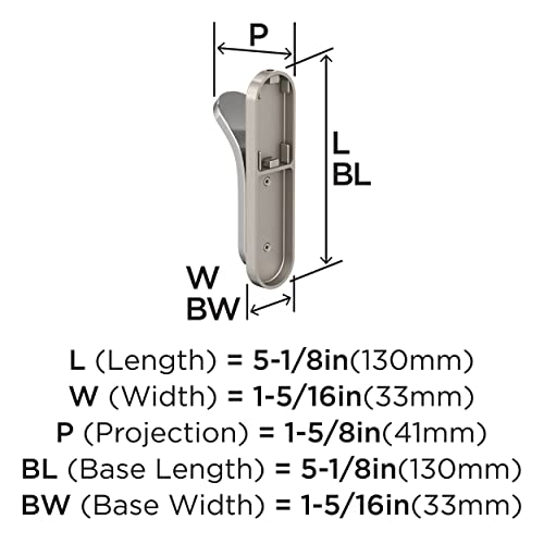 Image of Amerock Unison Single Prong Satin Nickel /Polished Chrome Wall-Mounted Hook